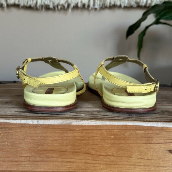 Sam Edelman Naomi Butter Yellow Croc Thong Angle Strap Thong Flat Sandal Size 8 - Picture 6 of 17
